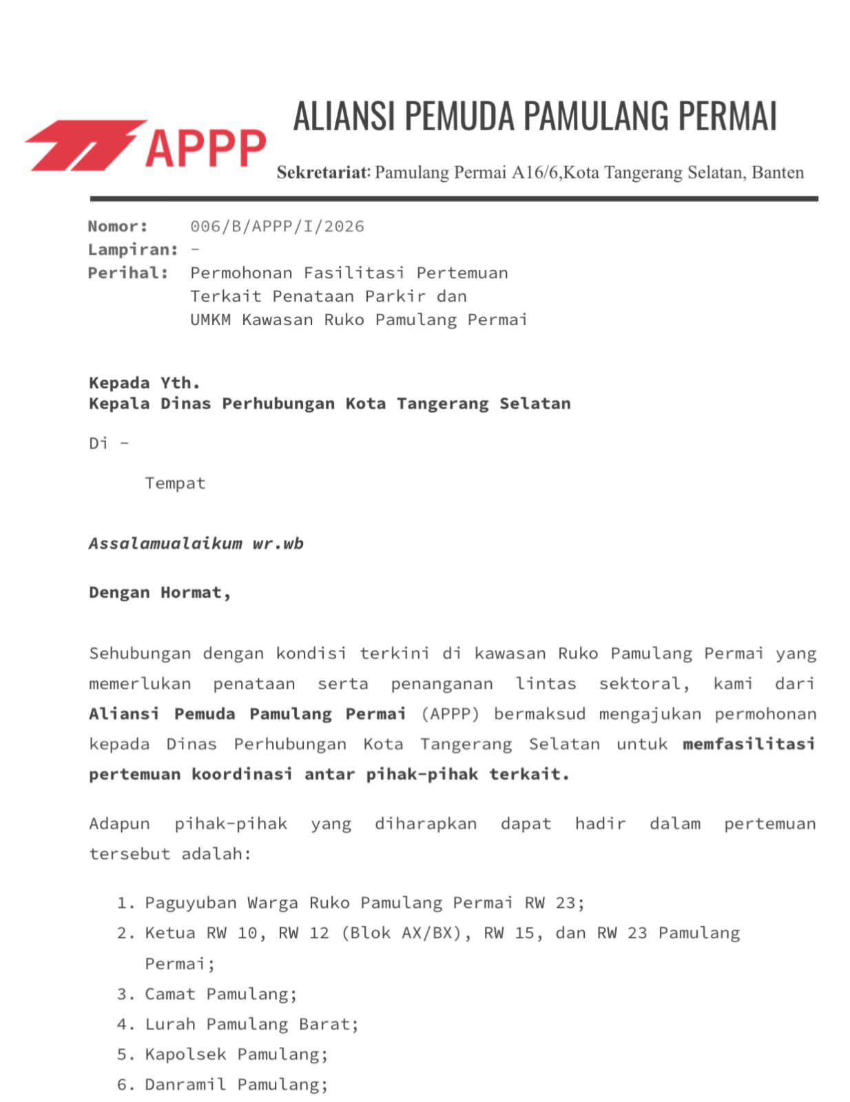 Dugaan Pungli di Ruko Pamulang Permai, APPP Layangkan Protes Keras