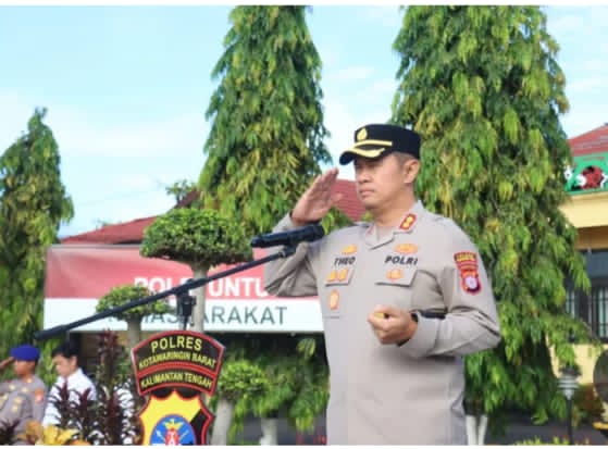 Kapolres Kobar Pimpin Apel Pagi Berikan Apresiasi Atas Dedikasi Dan Kinerja Personel.