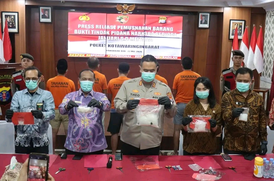 Polres Kobar Musnahkan 901,81 Gram Sabu,Kapolres Komitmen Perangi Peredaran Narkotika.