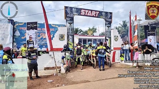 MERIAH..! Ratusan Rider Jajal Medan Ekstrem di One Day Trail Adventure HUT Desa Mekar Jaya ke-43