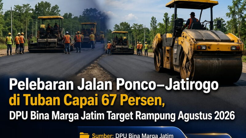 DPU Bina Marga Jatim Target Pelebaran Jalan Ponco–Jatirogo di Tuban Capai 67 Persen Rampung Agustus 2026