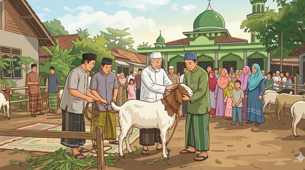 Wujud Kepedulian Sosial, Koperasi Karya Tani Salurkan 5 Ekor Sapi Kurban di Desa Mekar Jaya