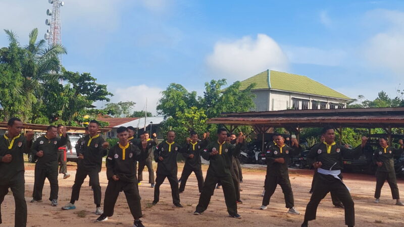 Pelihara Kemampuan, Personel Kodim 1015/Sampit Mengasah Kemampuan Lewat Latihan Pencak Silat Militer