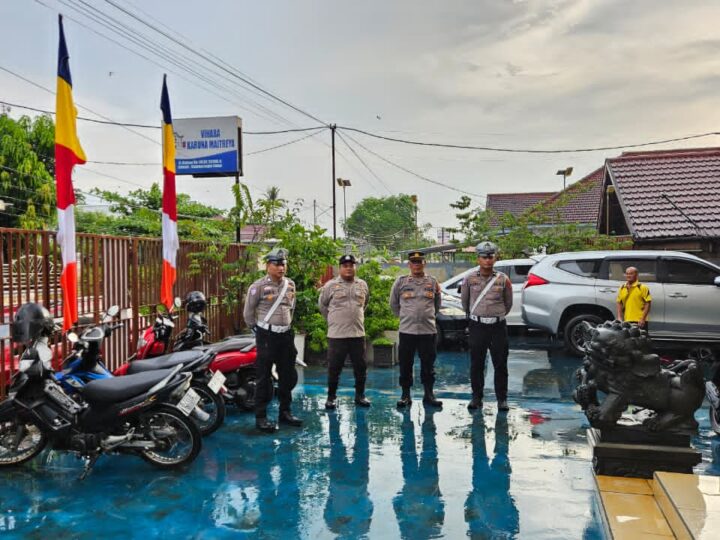 Polres Kotim Laksanakan Giat Pengamanan Ibadah Hari Raya Waisak di Vihara Karuna Maitreya