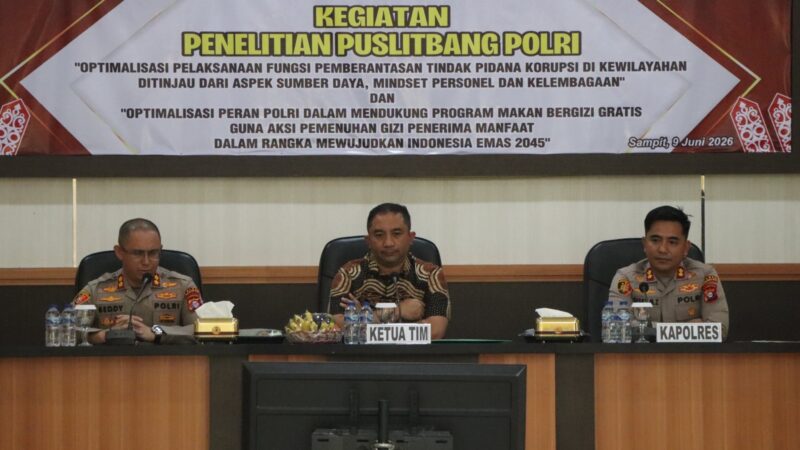 Tingkatkan Kinerja dan Dukung Program Nasional, Polres Kotim Terima Kunjungan Puslitbang Mabes Polri