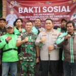 Sambut Hari Bhayangkara, Polresta Tangerang Baksos Bareng Komunitas Ojol