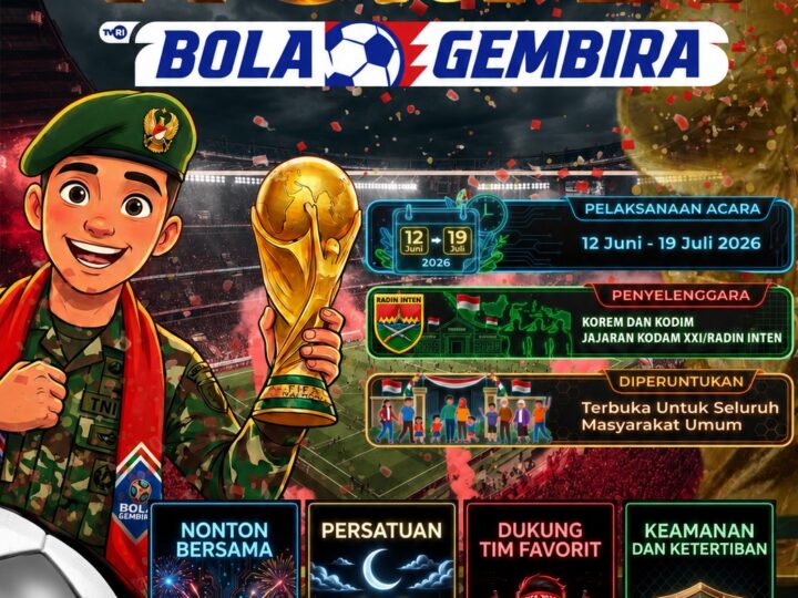 Perkuat Persatuan, Kodam XXI/Radin Inten Gelar ”Nobar Kebangsaan” Piala Dunia 2026