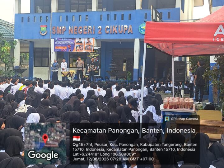 Kanit Binmas Polsek Cikupa Berikan Penyuluhan Bahaya Tawuran dan Bullying di SMP Negeri 2 Cikupa