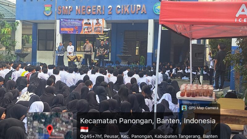 Kanit Binmas Polsek Cikupa Berikan Penyuluhan Bahaya Tawuran dan Bullying di SMP Negeri 2 Cikupa