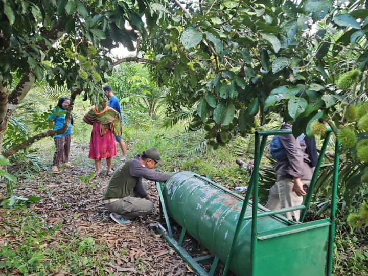 Sering Muncul di Pemukiman Warga Sungai Paring, Petugas Pos Sampit Pasang Perangkap Beruang Madu
