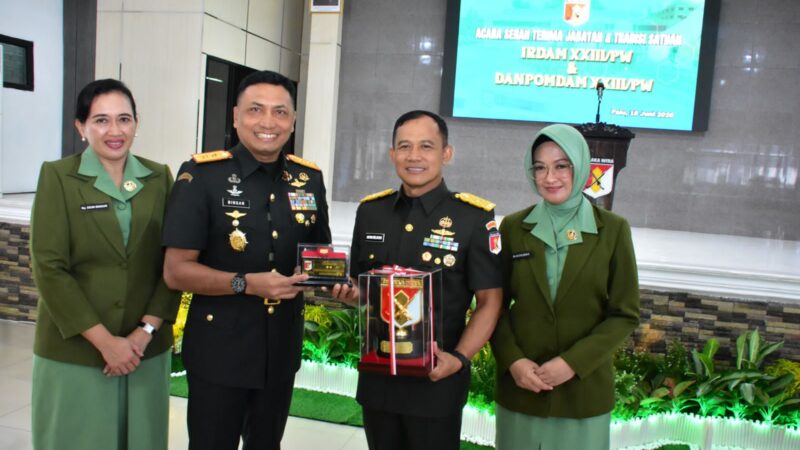 Semangat Baru untuk Pengabdian Terbaik, Pangdam XXIII/Palaka Wira Pimpin Sertijab Irdam dan Danpomdam