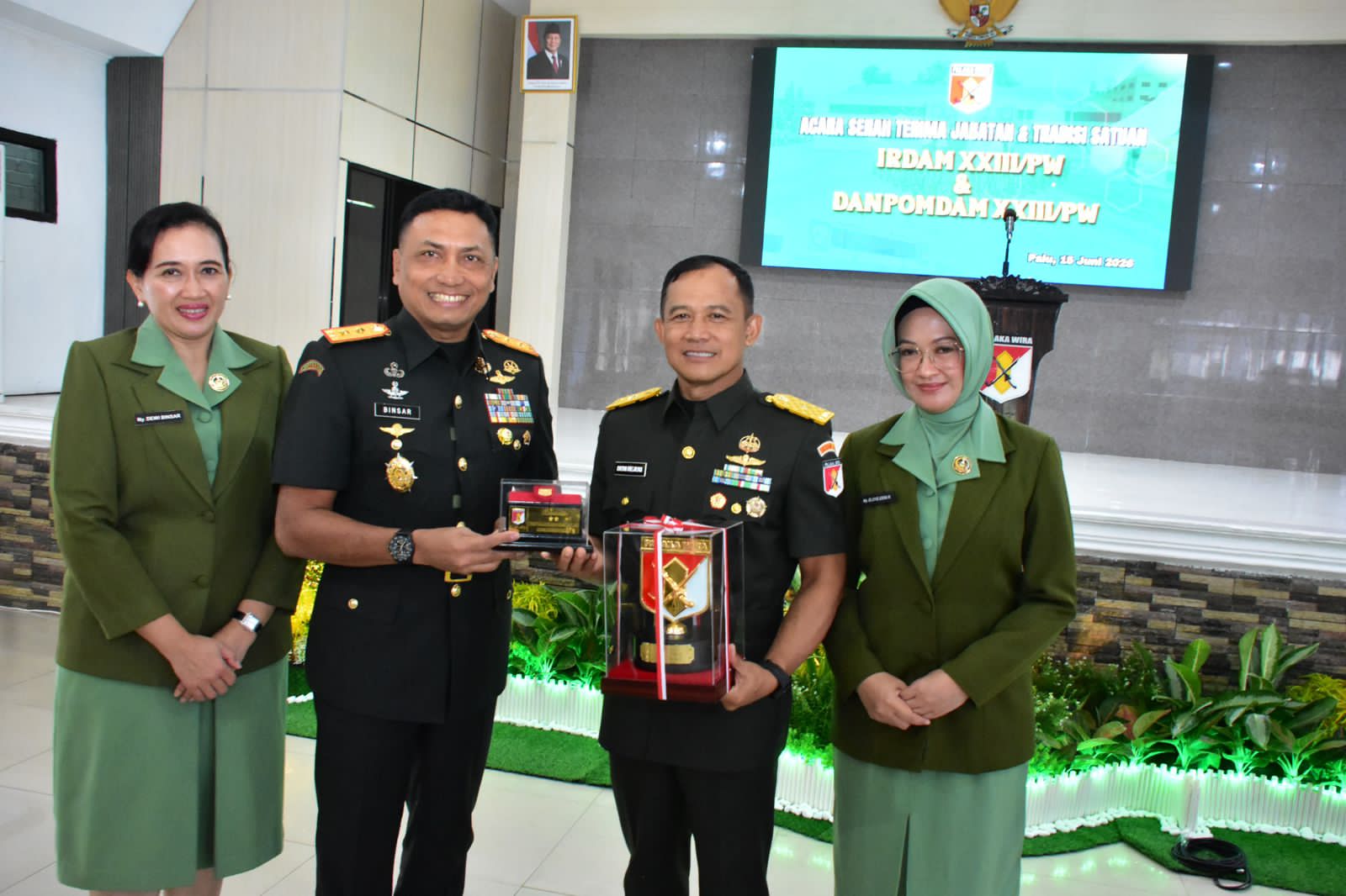 Semangat Baru untuk Pengabdian Terbaik, Pangdam XXIII/Palaka Wira Pimpin Sertijab Irdam dan Danpomdam