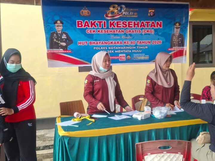 Bakti Kesehatan Hari Bhayangkara ke-80: Polsek Mentaya Hulu Hadirkan Layanan Cek Kesehatan Gratis
