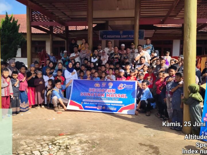 Sambut HUT Bhayangkara ke-80, Polsek Parenggean dan PT. NSP Gelar Sunatan Massal untuk 75 Anak