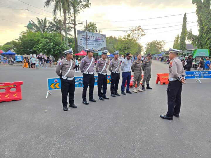 Jaga Kenyamanan Warga, Satlantas Polres Kotim Amankan Kegiatan CFD di Taman Kota Sampit