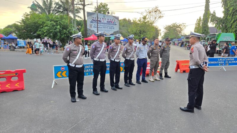 Jaga Kenyamanan Warga, Satlantas Polres Kotim Amankan Kegiatan CFD di Taman Kota Sampit