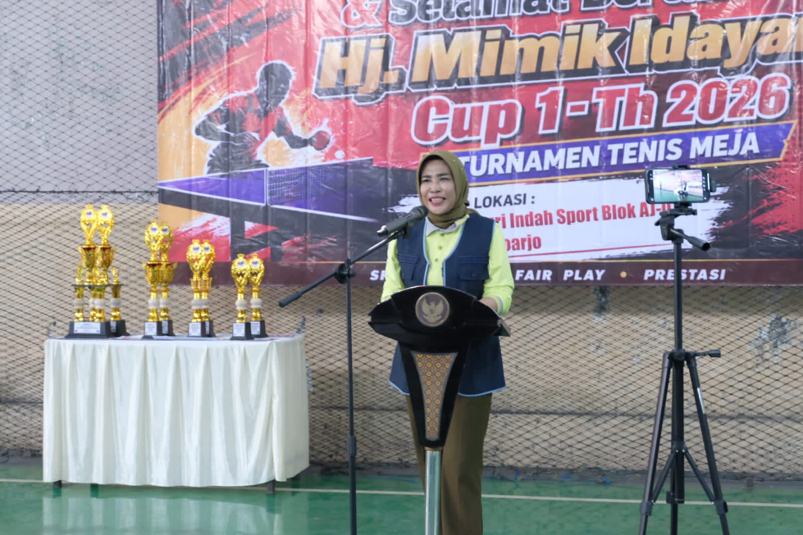 Wakil Bupati Sidoarjo Buka Tumamen Tenis Meja Hj. Mimik Idayana Cup 1 Tahun 2026