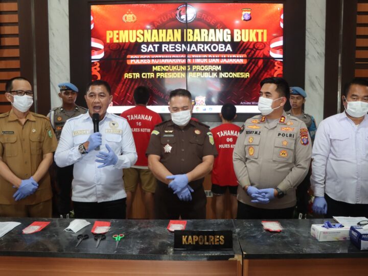 Polres Kotim Musnahkan 114,86 Gram Sabu, Upaya Nyata Lindungi Masyarakat dari Ancaman Narkoba