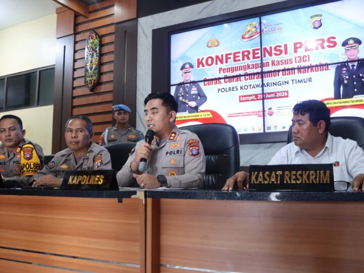 Tekan Angka Kriminalitas, Polres Kotim Rilis Pengungkapan 103 Kasus 3C dan Amankan 1,9 Kg Sabu