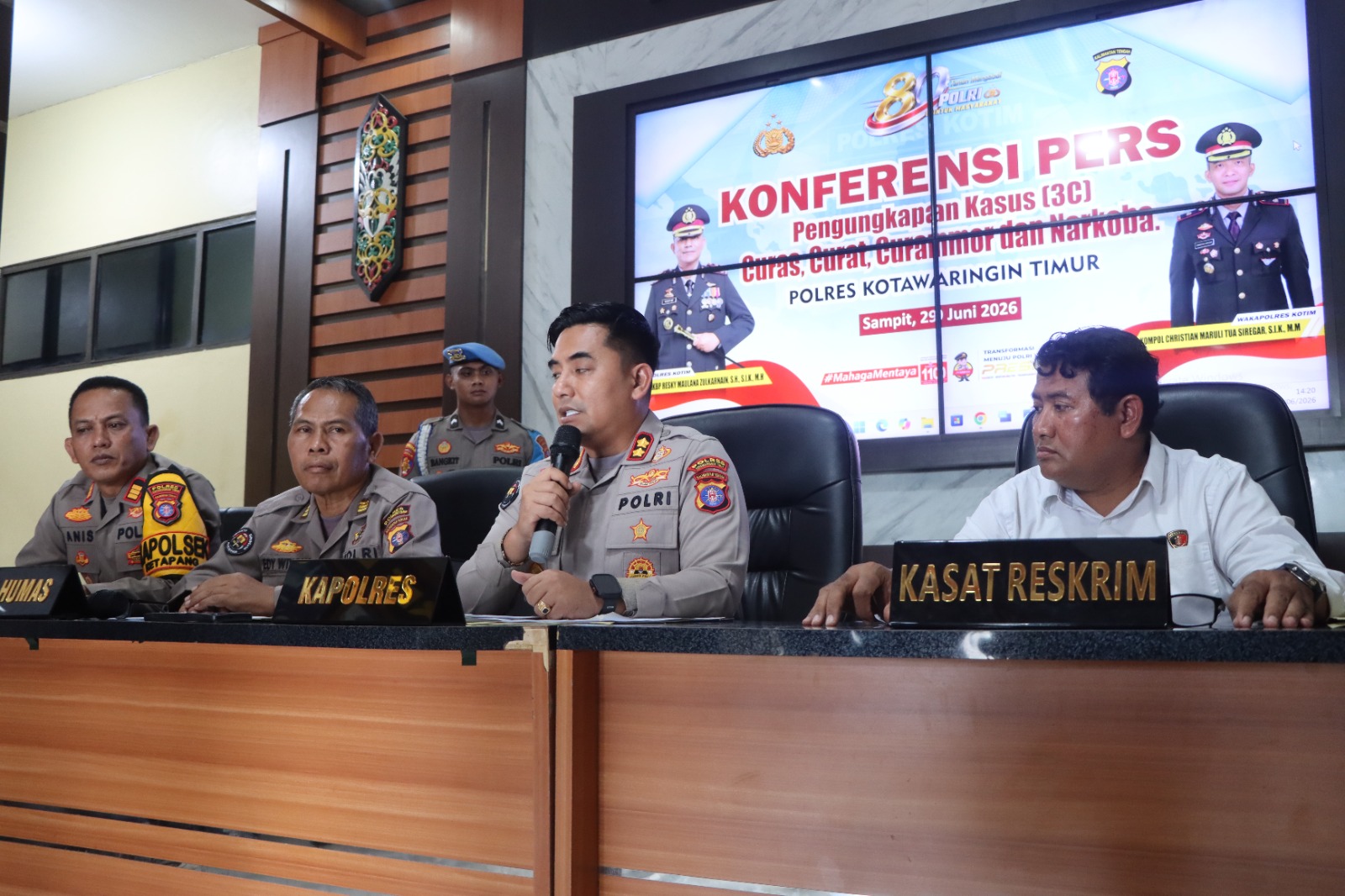 Tekan Angka Kriminalitas, Polres Kotim Rilis Pengungkapan 103 Kasus 3C dan Amankan 1,9 Kg Sabu