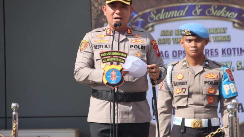 75 Personel Polres Kotim dan Brimob Naik Pangkat, Kapolres: Jadikan Motivasi Tingkatkan Pelayanan