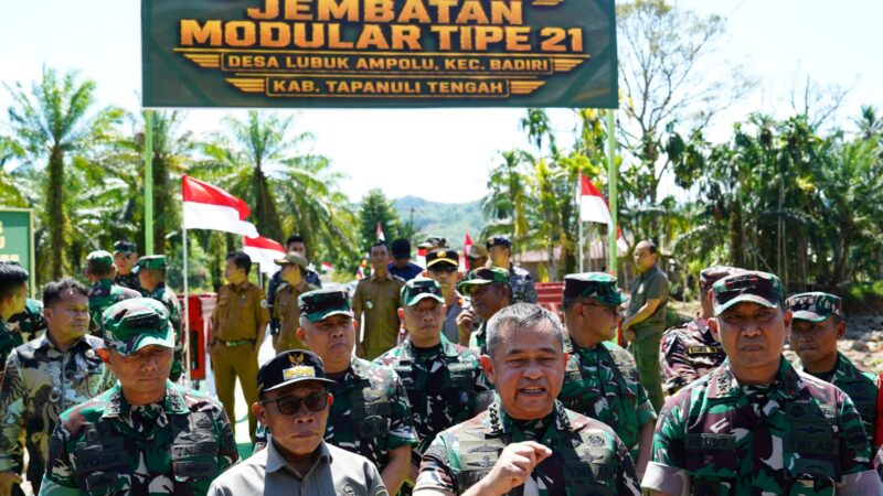 Wujud Nyata Kepedulian TNI AD, KASAD Resmikan Jembatan Modular Type 21 di Tapanuli Tengah