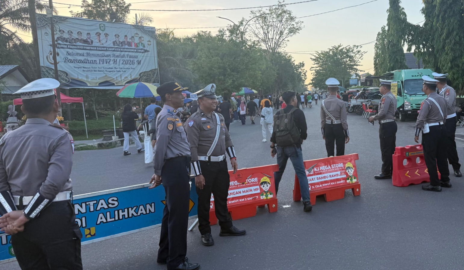 Antisipasi Kemacetan, Sat Lantas Polres Kotim Amankan dan Alihkan Arus Lalu Lintas di Area Car Free Day