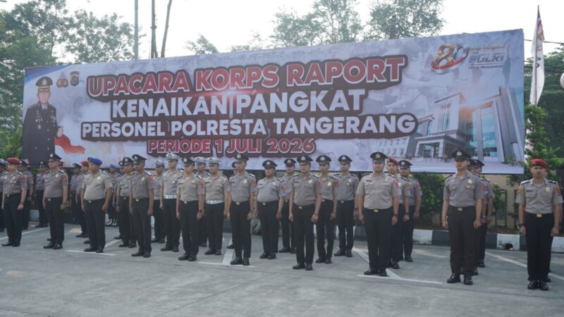 105 Personel Polresta Tangerang Naik Pangkat, Kapolresta Minta Tingkatkan Kualitas Pelayanan