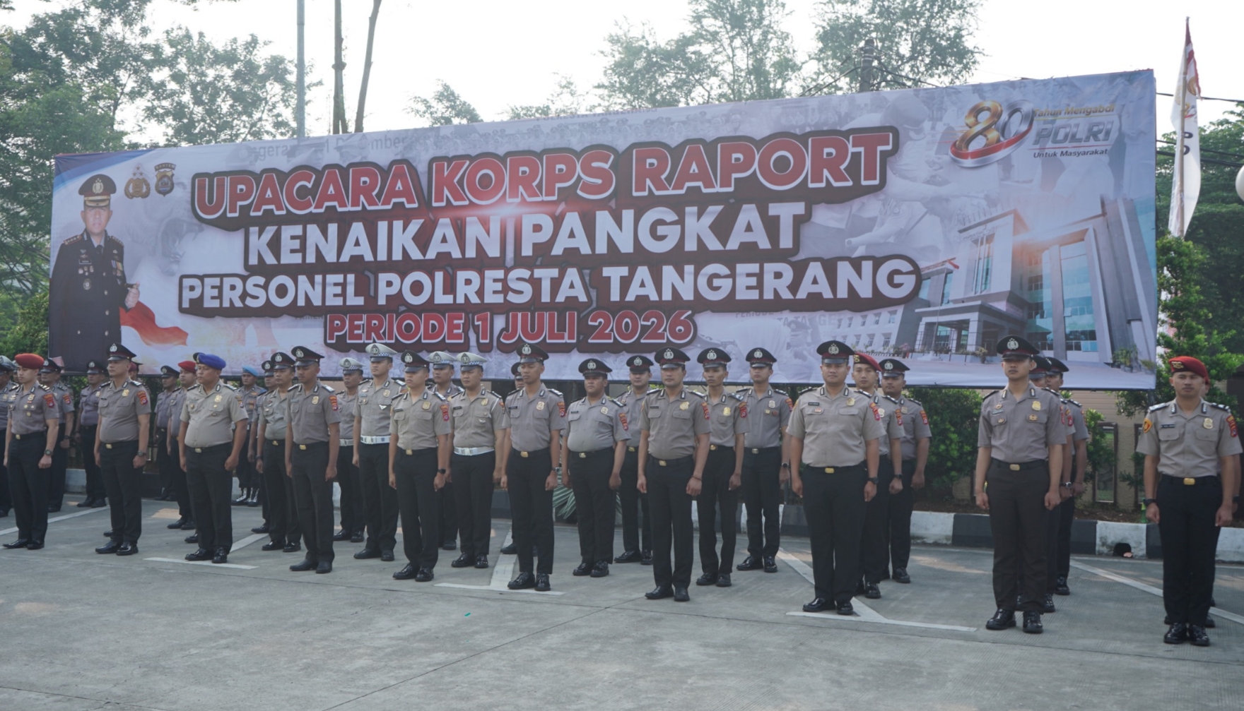 105 Personel Polresta Tangerang Naik Pangkat, Kapolresta Minta Tingkatkan Kualitas Pelayanan
