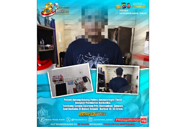 Polsek Antang Kalang Ringkus Pengedar Sabu di Tumbang Sangai, 10,35 Gram Narkotika Disita