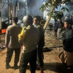 Polsek Kota Besi Cek dan Olah TKP Kebakaran Satu Rumah di Desa Bejarum