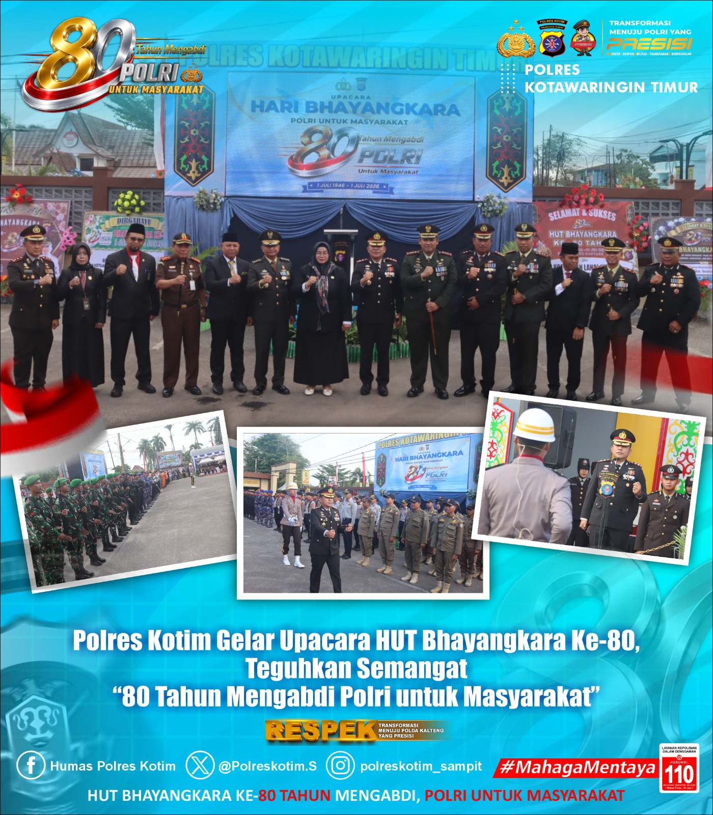 Semarak HUT Bhayangkara Ke-80, Polres Kotim Serahkan Piala dan Piagam Penghargaan untuk Masyarakat dan Personel Teladan