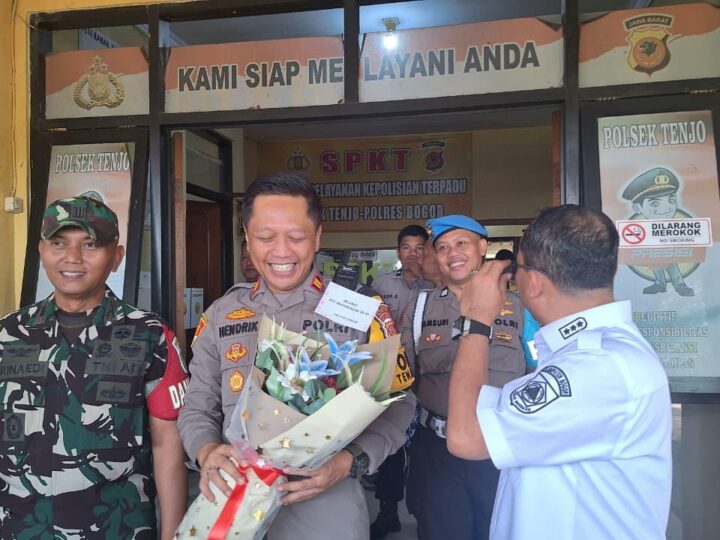 Perkuat Sinergitas, Danramil Parungpanjang dan Camat Tenjo Beri Kejutan HUT Bhayangkara ke-80 di Mapolsek Tenjo
