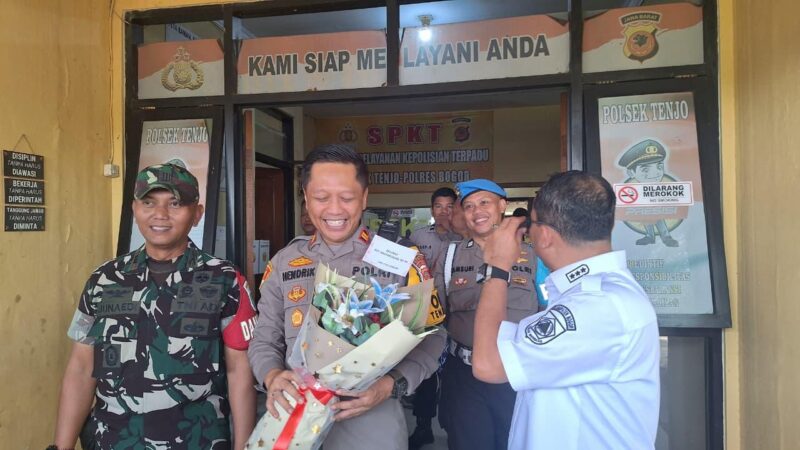 Perkuat Sinergitas, Danramil Parungpanjang dan Camat Tenjo Beri Kejutan HUT Bhayangkara ke-80 di Mapolsek Tenjo