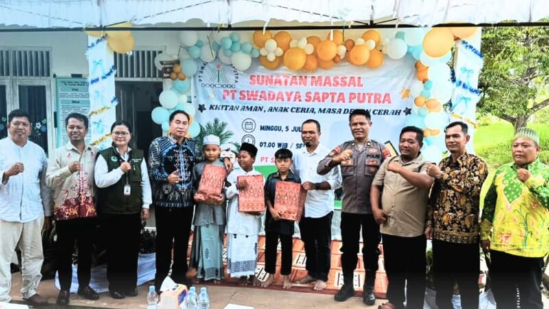 Wujud Kepedulian Sosial, PT Swadaya Sapta Putra Gelar Sunatan Massal Gratis untuk 24 Anak di Parenggean