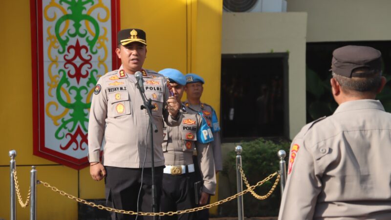 Pimpin Apel Jam Pimpinan, Kapolres Kotim Apresiasi Sukses HUT Bhayangkara dan Tekankan Disiplin Sesuai SOP