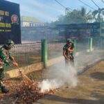 Ciptakan Rasa Nyaman Saat Bekerja, Personel Kodim 1015/Sampit Laksanakan Pembersihan Pangkalan
