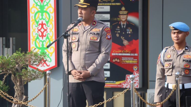 Hadapi Musim Kemarau, Kapolres dan Wakapolres Kotim Tekankan Kesiapan Karhutla saat Apel Jam Pimpinan