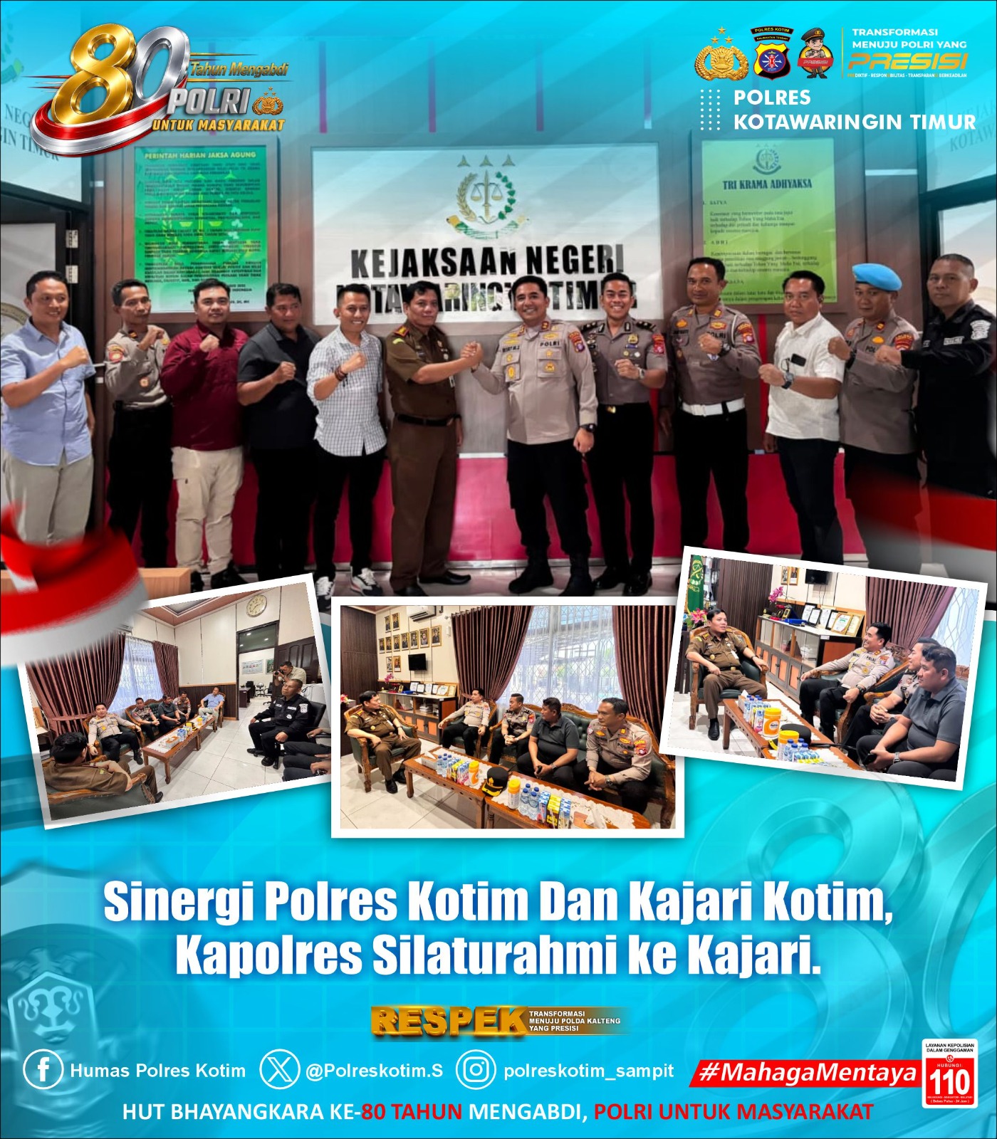 Pererat Sinergi Penegakan Hukum, Kapolres Kotim Sambangi Kantor Kejaksaan Negeri