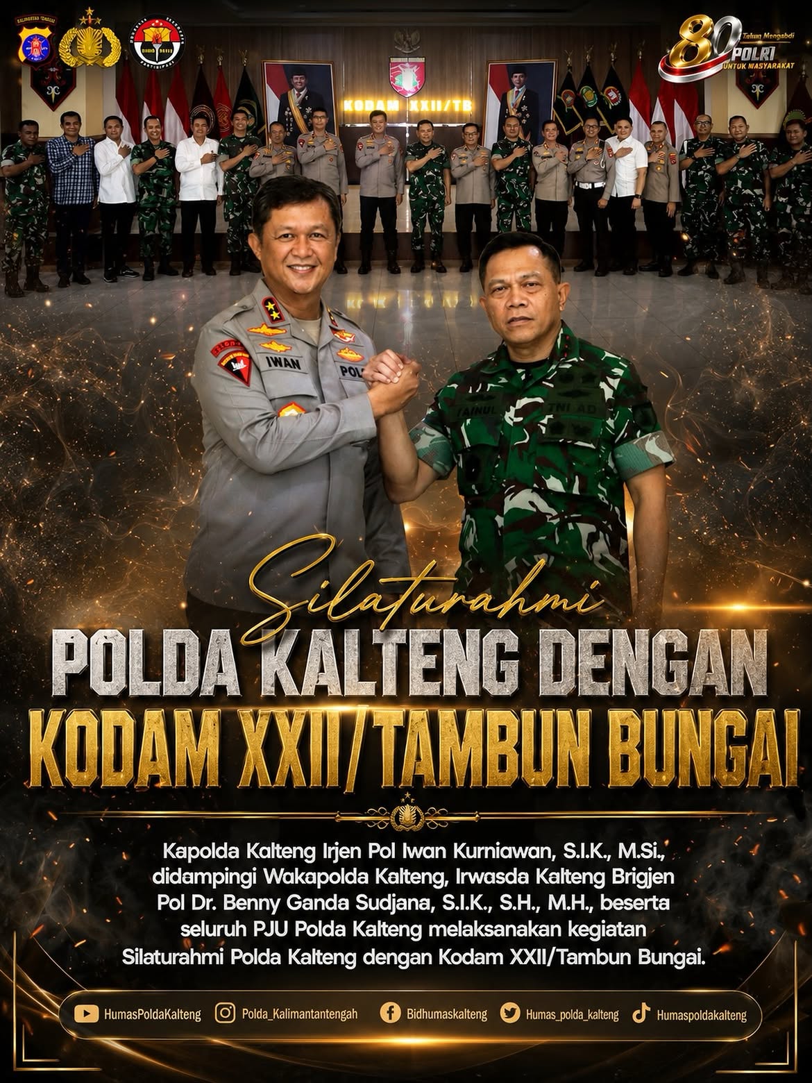 Pererat Silaturahmi dan Sinergitas, Kapolda Kalteng Gelar Kunjungan Kerja ke Makodam dan Kejati