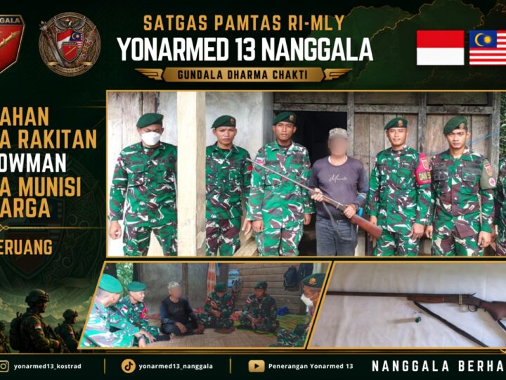 Pendekatan Humanis Berbuah Hasil, Warga Perbatasan Sukarela Serahkan Senpi Rakitan ke Satgas Pamtas Yonarmed 13/Nanggala
