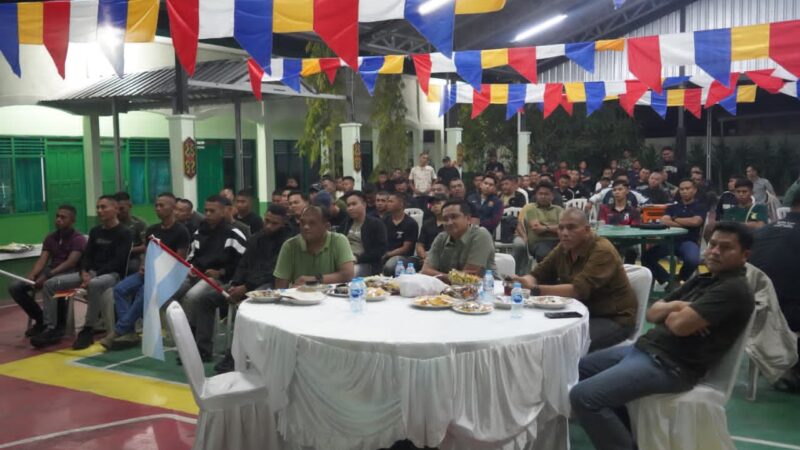 Pererat Silaturahmi dan Soliditas, Dandim 1015/Sampit Hadiri Nobar Kebangsaan Final Piala Dunia 2026 di Makorem 102/Pjg