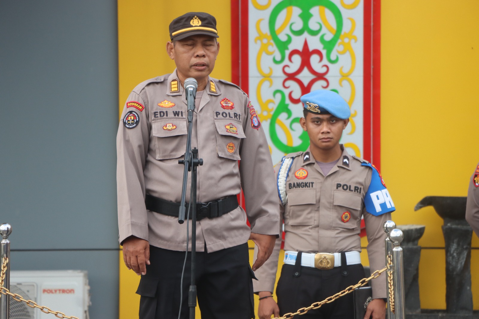 Menjelang Purna Tugas, Kasi Humas Polres Kotim Pimpin Apel Pagi dan Sampaikan Pesan Kesan