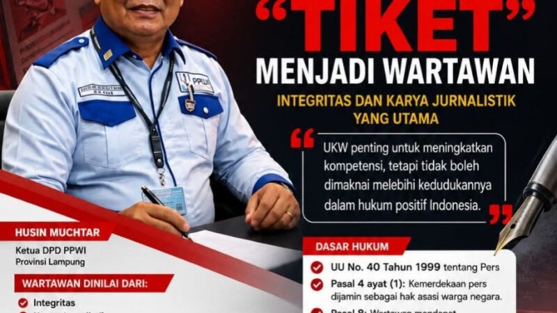 Ketua DPD PPWI Lampung: Integritas dan Karya Jurnalistik Lebih Utama, UKW Bukan Syarat Menjadi Wartawan