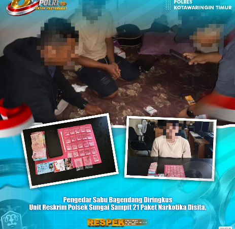 Polsek Sungai Sampit Ringkus Terduga Pengedar Sabu di Bagendang Hilir, 21 Paket Barang Bukti Diamankan