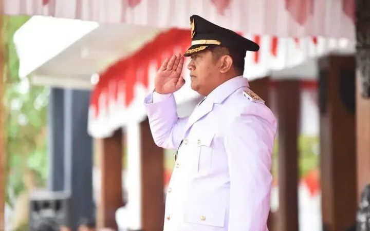 Upacara Detik-Detik Proklamasi Kemerdekaan RI di Pendopo Kabupaten Dipimpin Wakil Bupati Pacitan Gagarin Sumrambah