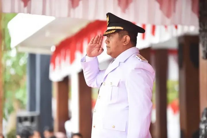 Upacara Detik-Detik Proklamasi Kemerdekaan RI di Pendopo Kabupaten Dipimpin Wakil Bupati Pacitan Gagarin Sumrambah