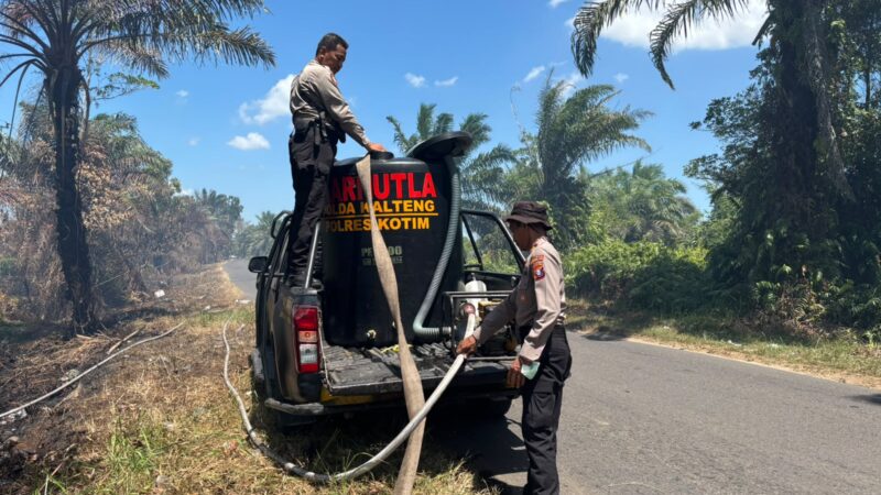 Respon Cepat Karhutla, Tim Gabungan Polres Kotim Bersama TNI dan BPBD Berhasil Padamkan Api di Baamang