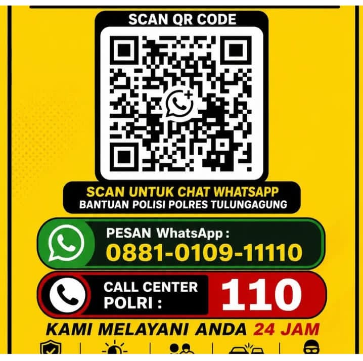 LAYANAN PENGADUAN DAN BANTUAN POLRES TULUNGAGUNG, TERSEDIA 24 JAM PENUH