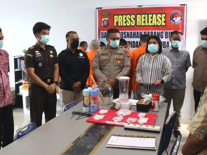 Satresnarkoba Polresta Palangka Raya Musnahkan Barang Bukti Sabu dan Ekstasi Hasil Pengungkapan 7 Kasus